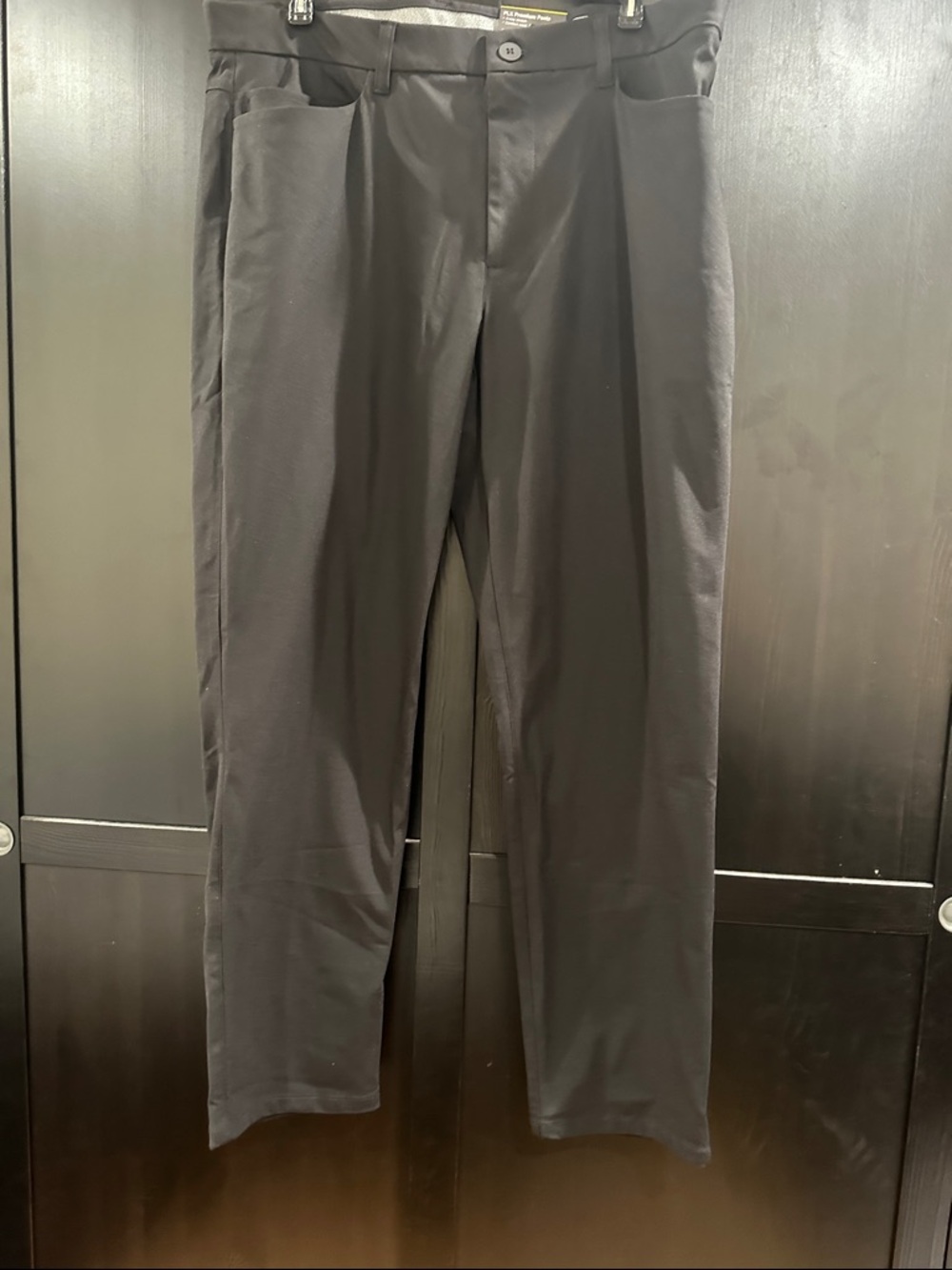 Men's Black Flat-Front Dress Pants